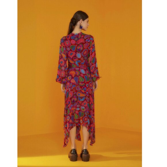 Farm Rio Red Lisa Sheer Midi Dress - Picture 4 of 14